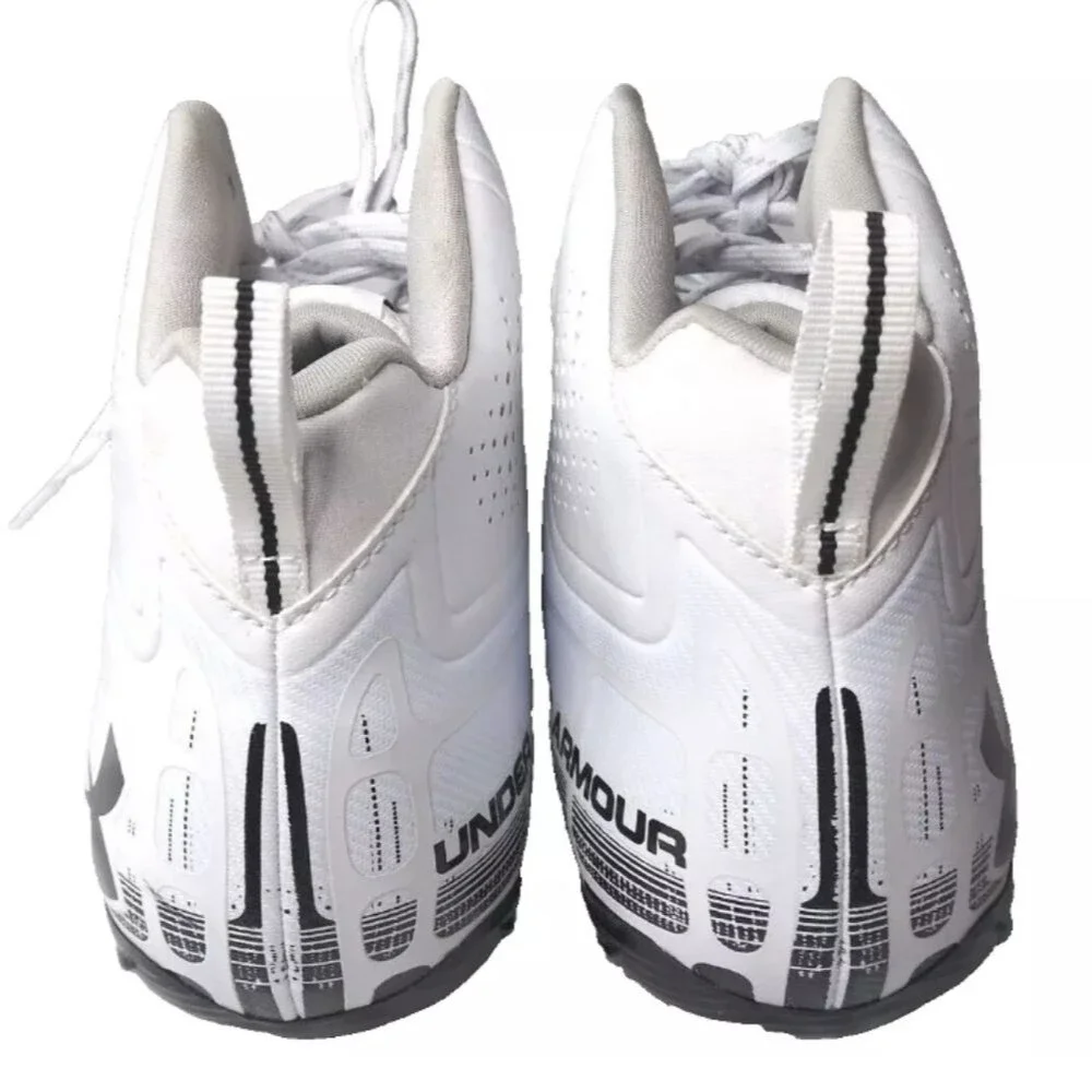 Under Armour Banshee Ripshot Mid Men Lacrosse Cleats Shoes Size 13 White MC